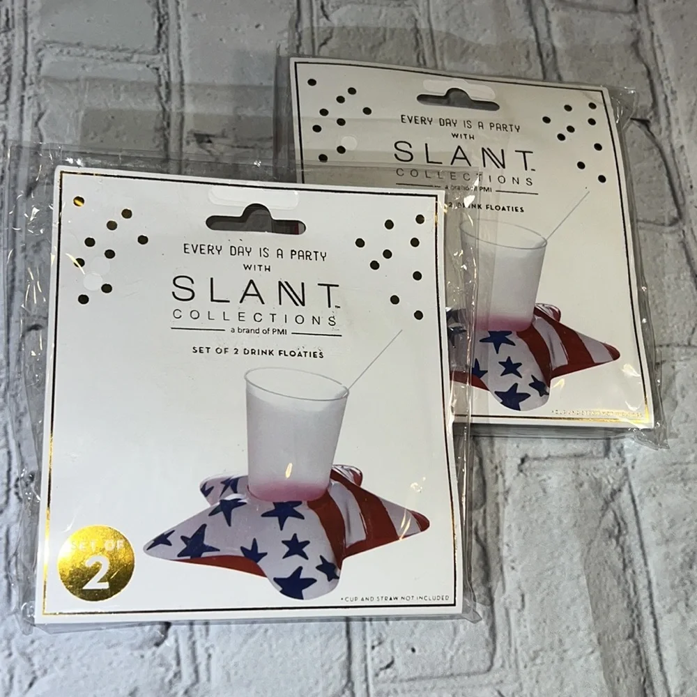 🆕Slant Collections Stars & Stripes Drink Floaties (4)